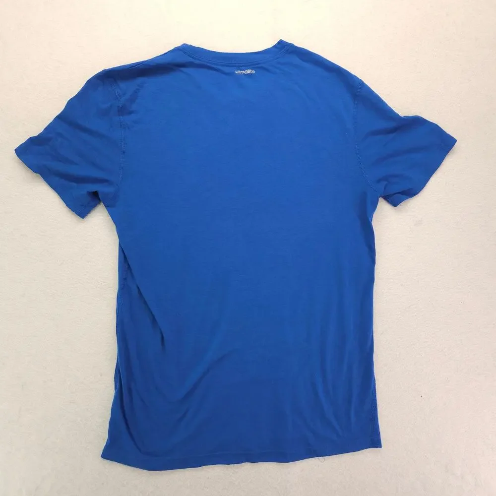 Adidas Casual Crew Neck Short Sleeve Graphic T Shirt Mens Size Small S Blue